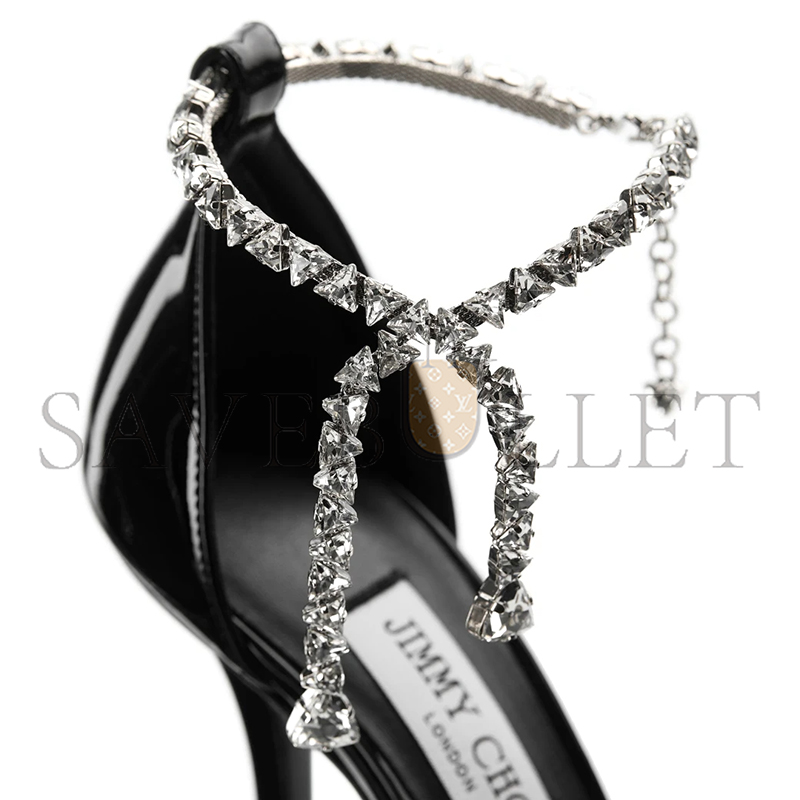 JIMMY CHOO STEVIE 100 BLACK PATENT LEATHER PUMPS STEVIE100PAT
